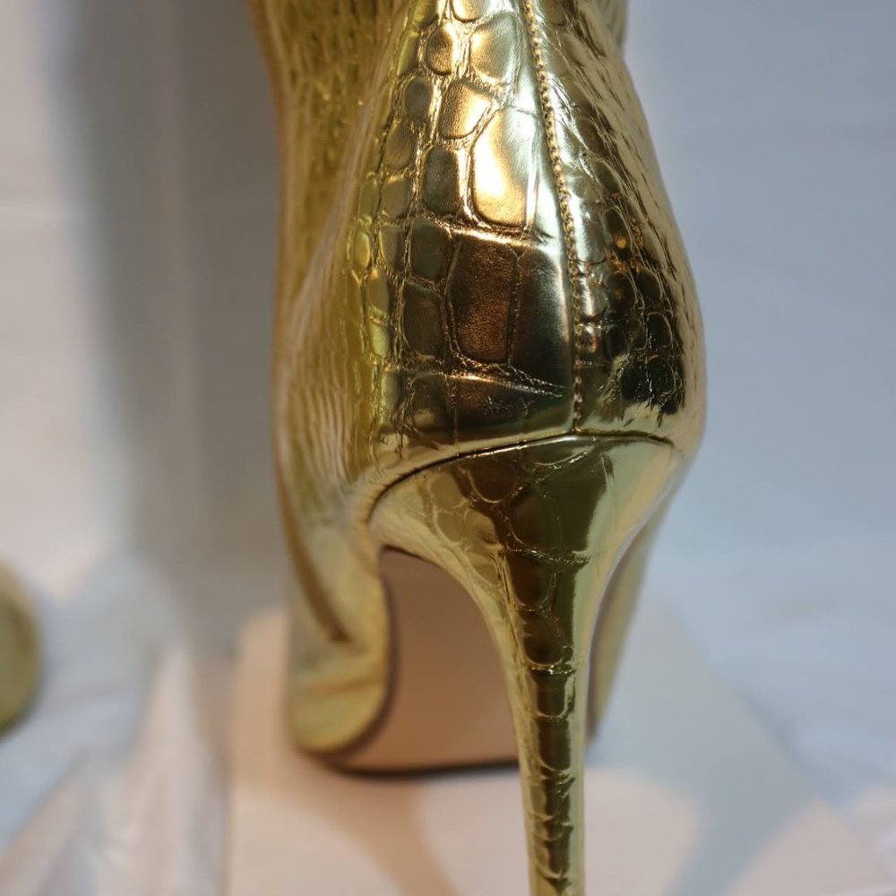 Vintage Gold Thigh High Boots (Size 10)